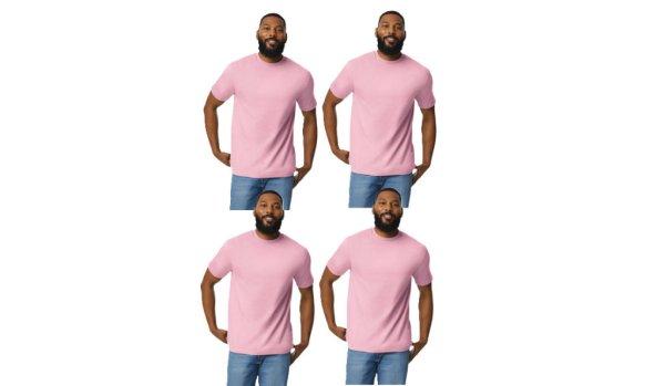 4 db-os pólócsomag Gildan GI3000 körkötött rövid ujjú férfi pamut
póló, Light Pink-3XL