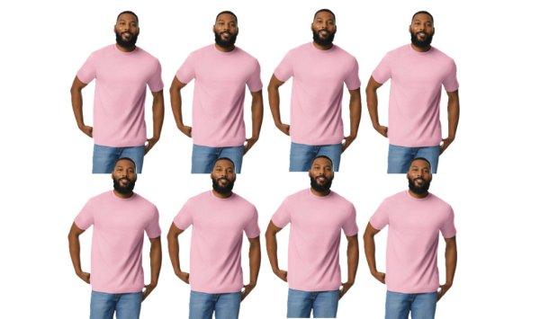 8 db-os pólócsomag Gildan GI3000 körkötött rövid ujjú férfi pamut
póló, Light Pink-2XL