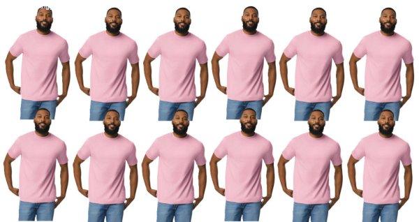 12 db-os pólócsomag Gildan GI3000 körkötött rövid ujjú férfi pamut
póló, Light Pink-3XL