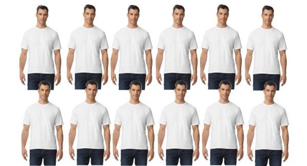 12 db-os pólócsomag Gildan GI3000 körkötött rövid ujjú férfi pamut
póló, White-2XL