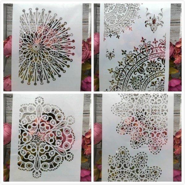Festősablon 4 db #Mandala minták