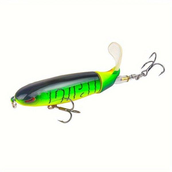 Topwater horgászcsali 2 háromszögű horoggal #Zöld - (10 cm/3,93 hüvelyk,
13,5 g/0,47 uncia)
