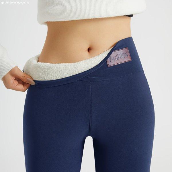 Női magas derekú polár bélésű leggings téli sportokhoz, fitneszhez és
jógához #Tengerészkék - XXL