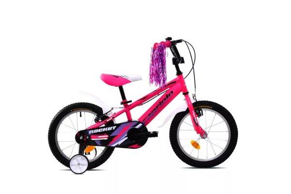 Capriolo Rocket 16" hátra tekerhető gyerek kerékpár Pink