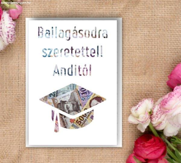 Ballagási ajándék pénzátadó képkeret 