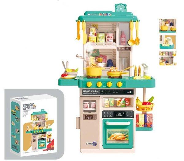 Mama Kiddies 50 részes 78 cm magas Spray Kitchen babakonyha szett türkiz
színben
