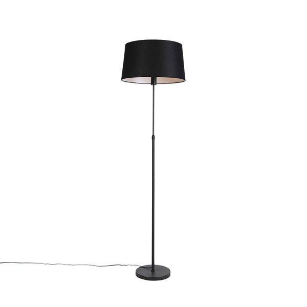Állólámpa fekete fekete vászon árnyékolóval 45 cm állítható - Parte