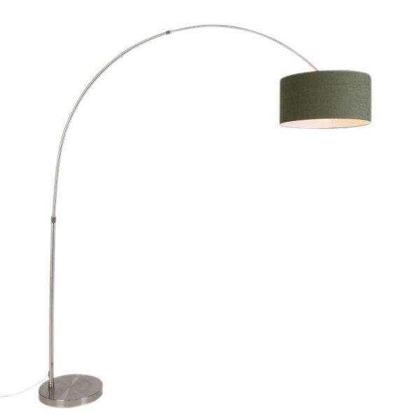 Ív lámpa acélból moha zöld árnyékolóval 50/50/25 - XXL