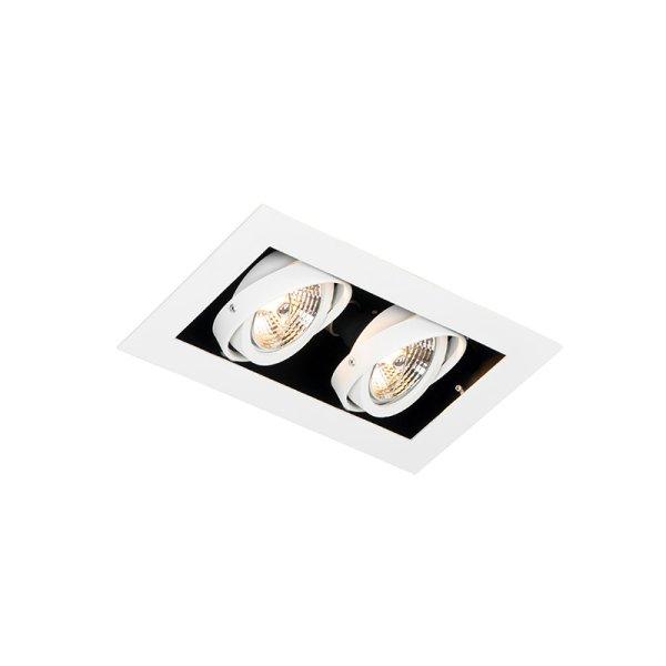 Modern beépíthető reflektor fehér 2-lámpás állítható - Oneon 70