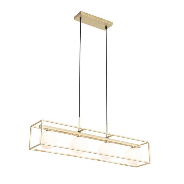 Design lógólámpa arany fehér üveggel 4-lámpás - Aniek