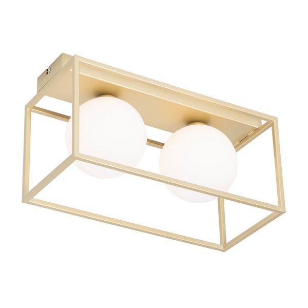 Design mennyezeti lámpa arany fehér üveggel 2 lámpás - Aniek