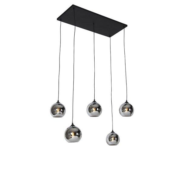 Art Deco lógólámpa fekete füstüveggel 5-lámpás - Wallace
