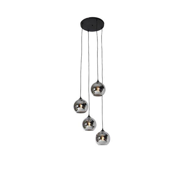 Art Deco lógólámpa fekete füstüveggel 4 lámpás - Wallace