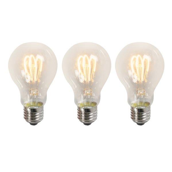 3 db-os készlet E27 LED csavart izzószálú izzók A60 átlátszó 3W 210lm
2200K