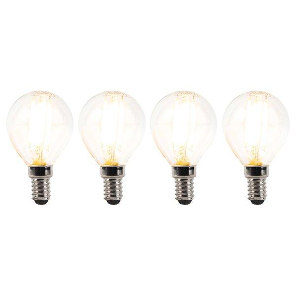 4 db E14-es szabályozható LED izzó készlet P45 átlátszó 3W 250lm 2700K
