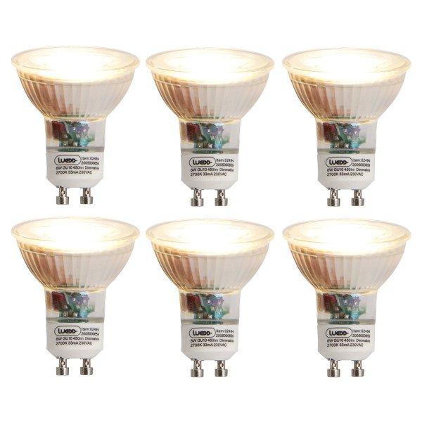 6 db GU10 dimmelhető LED izzó készlet 6W 450lm 2700K