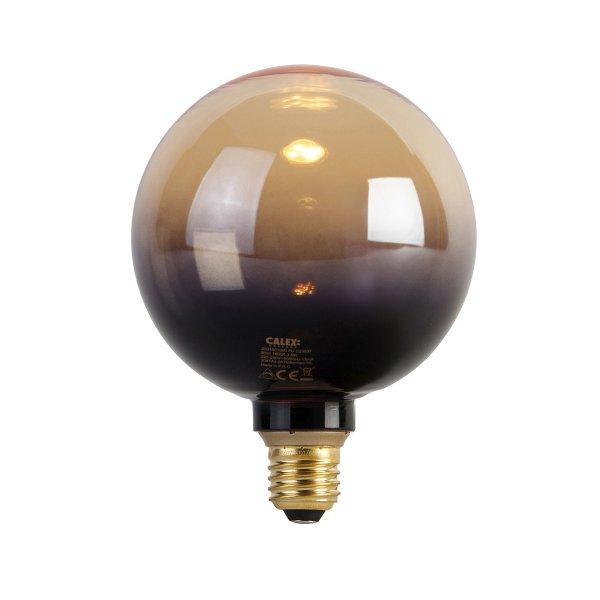 E27 szabályozható LED izzó G125 fekete arany 3,5W 80lm 1800K