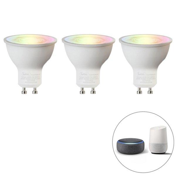 3 db-os készlet okos GU10 RGBW LED izzó 5W 350lm 2200-4000K