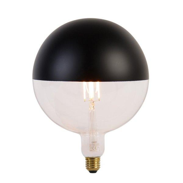 E27 szabályozható LED izzó tükörüveg G200 fekete 6W 360lm 1800K