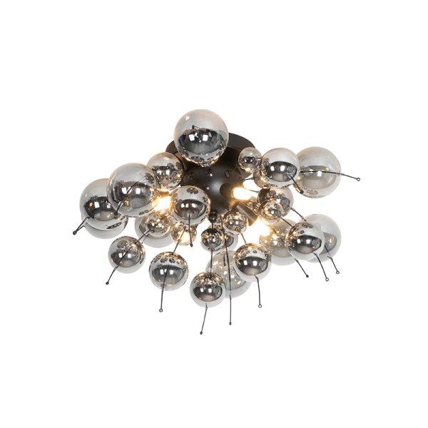 Design mennyezeti lámpa fekete füstüveggel 4 lámpás - Explode
