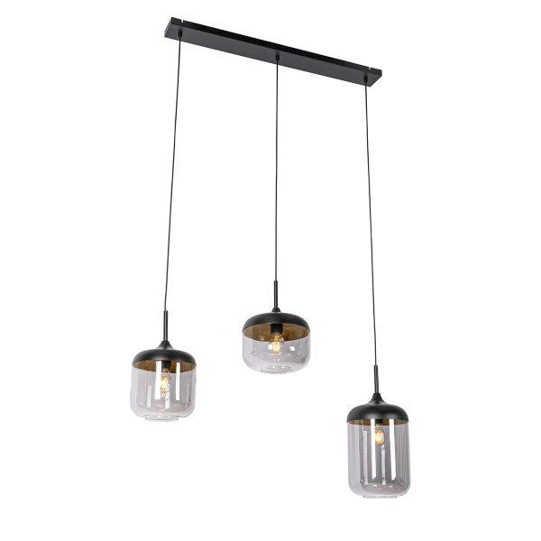 Design lógólámpa fekete arannyal és füstüveggel 3-lámpás - Kyan
