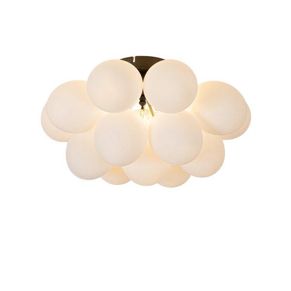 Art Deco mennyezeti lámpa fekete opál üveggel 4 lámpás - Uvas