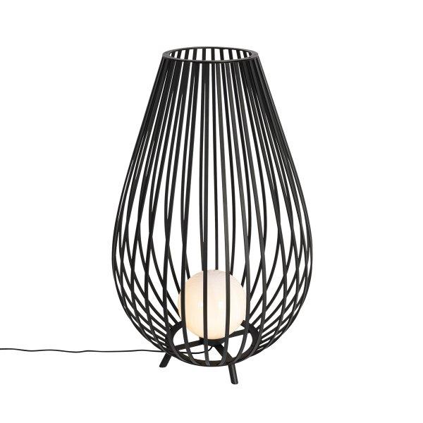 Design állólámpa fekete opál üveggel 110 cm - Angela
