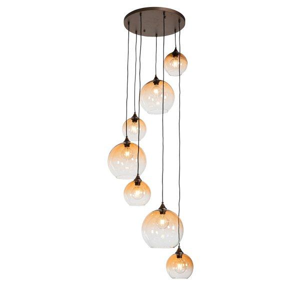 Art Deco lógólámpa sötét bronz színű borostyán üveggel 7-lámpás -
Sandra