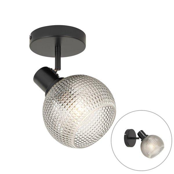 Design spotlámpa fekete füstüveggel - Chico