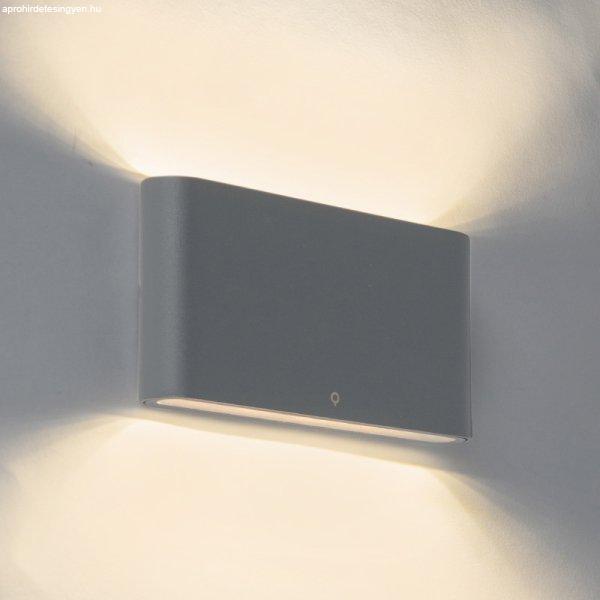 Sötétszürke kültéri fali lámpa 17,5 cm LED-del IP65 - Batt