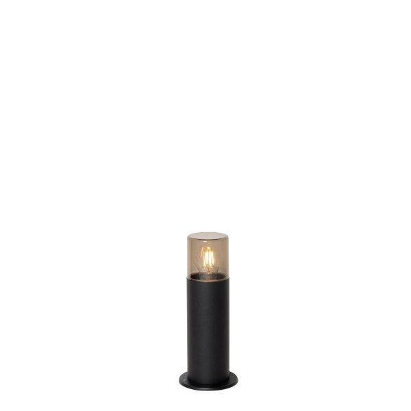 Álló kültéri lámpa fekete füstös árnyékolóval 30 cm IP44 - Odense