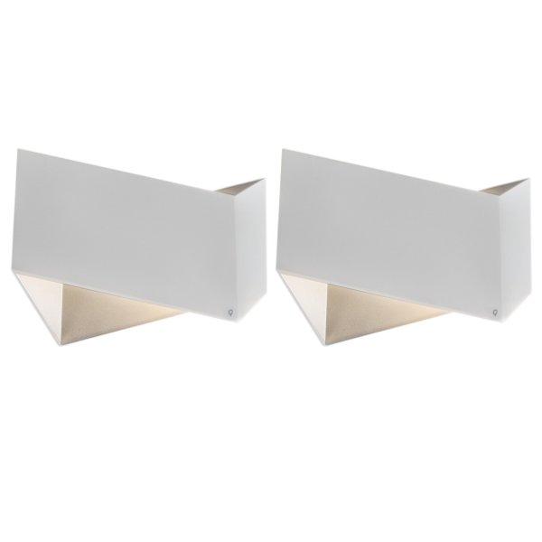 2 db design fali lámpa készlet fehér - Fold