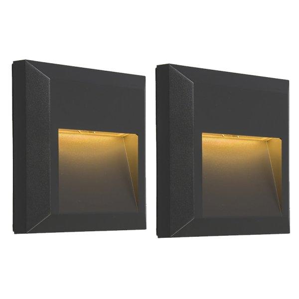2 db modern fali lámpa szett sötétszürke LED-del - Gem 2