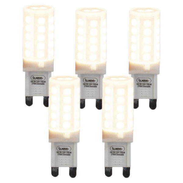 5 db G9 szabályozható LED izzó készlet 3W 280lm 2700K