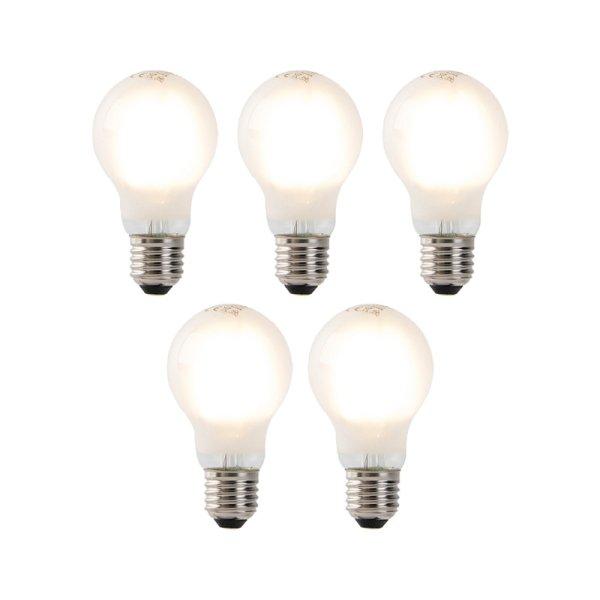 5 db-os készlet E27 LED izzószálas izzó A60 fagyasztott üveg 4W 450lm 2700K