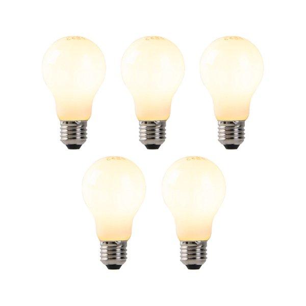 5 db-os készlet, dimmelhető E27-es LED izzók opál üveggel 7W 806 lm 2200K