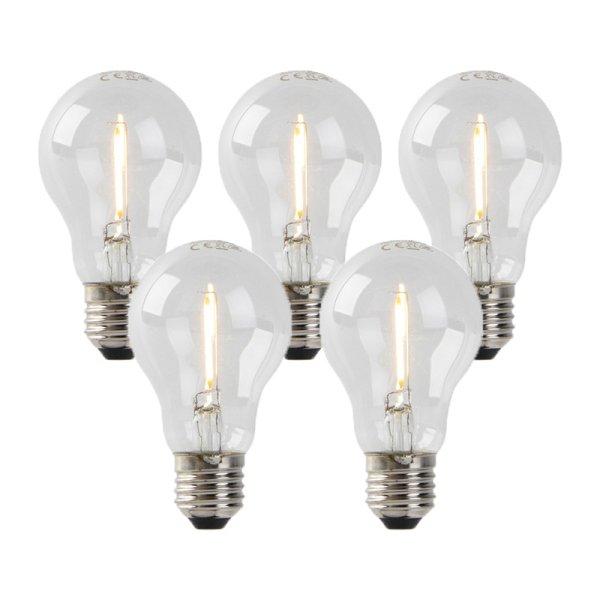 5 db E27 LED izzó készlet A60 1W 80lm 2200K