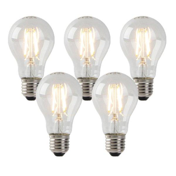 5 db-os készlet E27 LED izzó átlátszó 3W 250lm 2200K