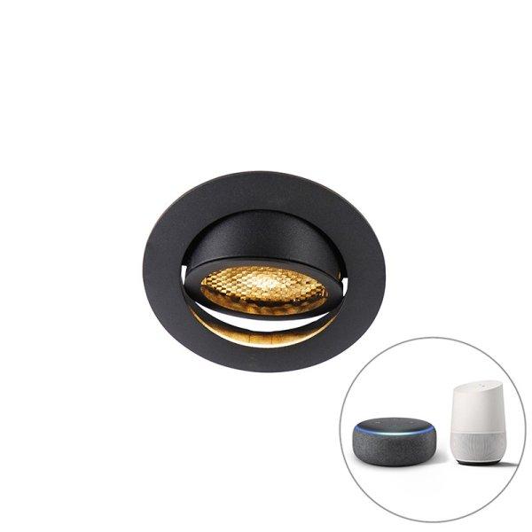 Okos beépíthető reflektor fekete, WiFi-vel, állítható GU10 - Ude Honey