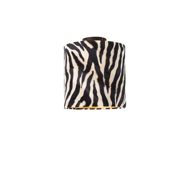 Mennyezeti lámpa matt fekete bársony árnyékolóval zebra mintával 25 cm -
Combi