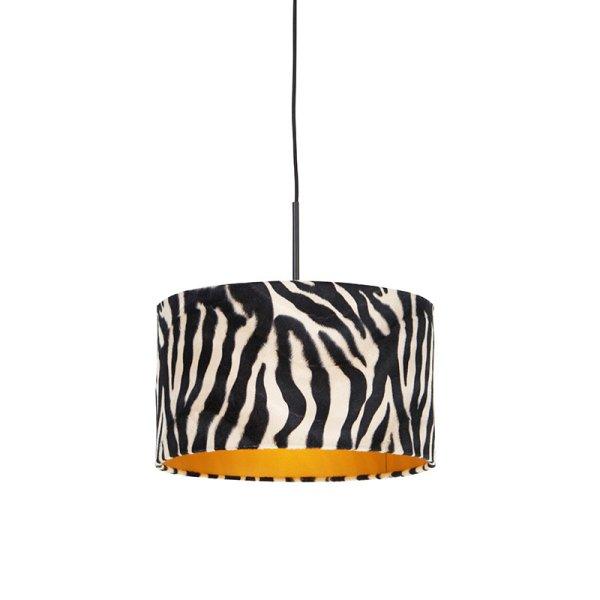 Modern lógólámpa fekete zebramintás árnyékolóval 35 cm - Combi