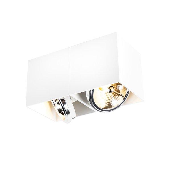 Design mennyezeti spotlámpa fehér téglalap alakú 2 lámpás - Box