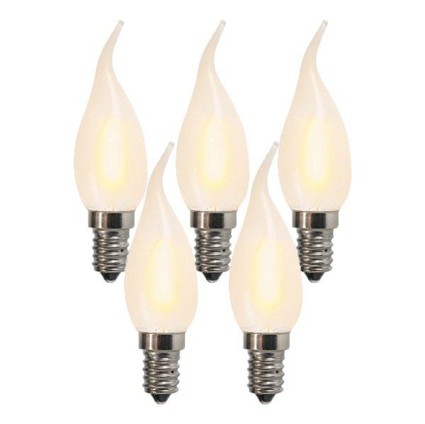 5 db E14-es LED matt gyertyalámpa BXS35 1W 100 lumen 2200K