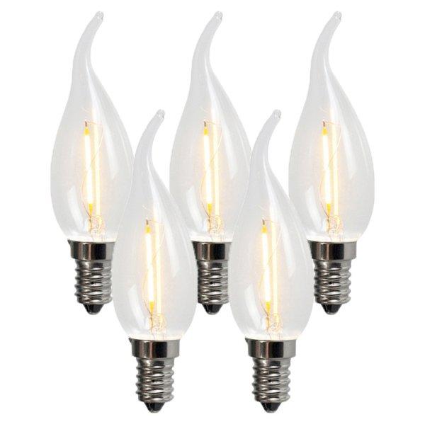 5 db E14 LED izzószál gyertyalámpa BXS35 1W 100LM 2200K készlet