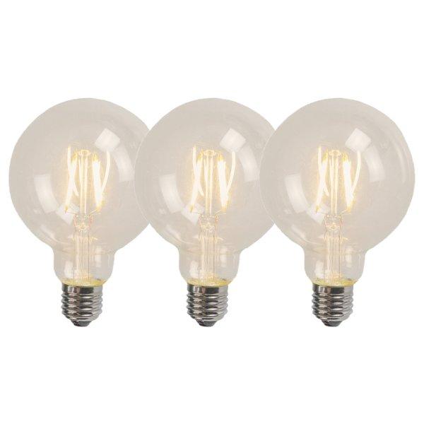 3 db-os készlet E27 LED izzószál G95 4W 320lm 2700K