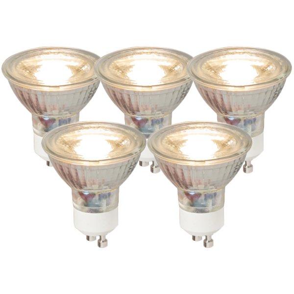 5 db GU10 LED izzó készlet COB 5W 450LM 3000K