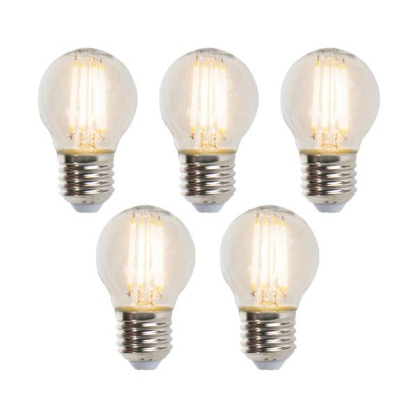 5 db E27-es fényerőszabályozható LED gömbizzó készlet 5W 470lm 2700K