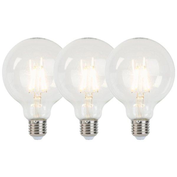 3 db E27-es szabályozható LED izzó G95 5W 470lm 2700K készlet