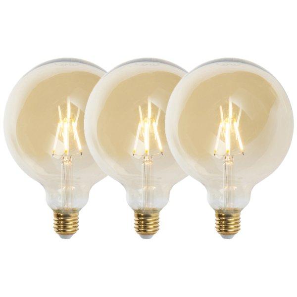 3 db E27-es szabályozható LED izzó G125 arany 5W 450lm 2200K készlet