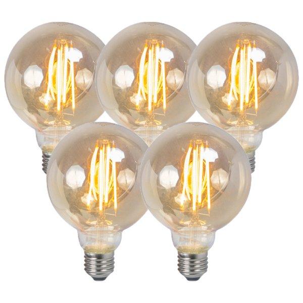 5 db-os készlet E27 szabályozható LED izzószál füstös izzó 5W 450lm
2200K